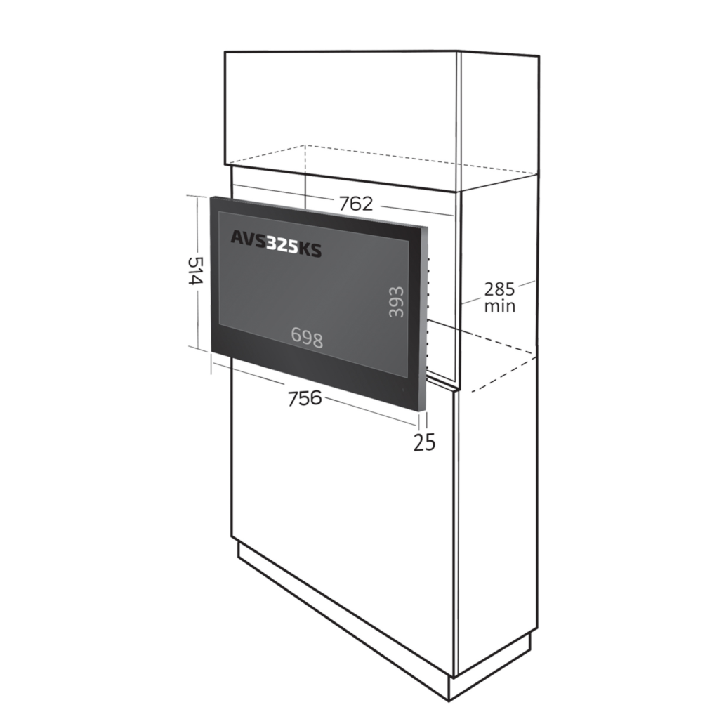 Parallel AV Kitchen Cabinet Televisions integrate perfectly into standard kitchen cabinets